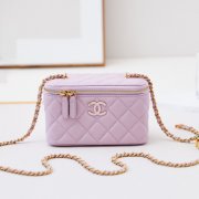 chanel24A高级手工坊系列 香奈儿新品珐琅扣长盒子化妆包A3940